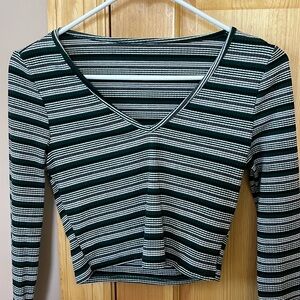 Shein green striped long sleeve size small